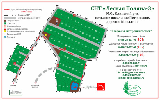 Схема участков Садового товарищества